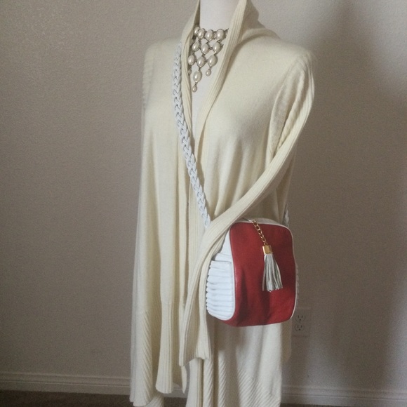Vintage leather Crossbody red and white - Picture 9 of 9